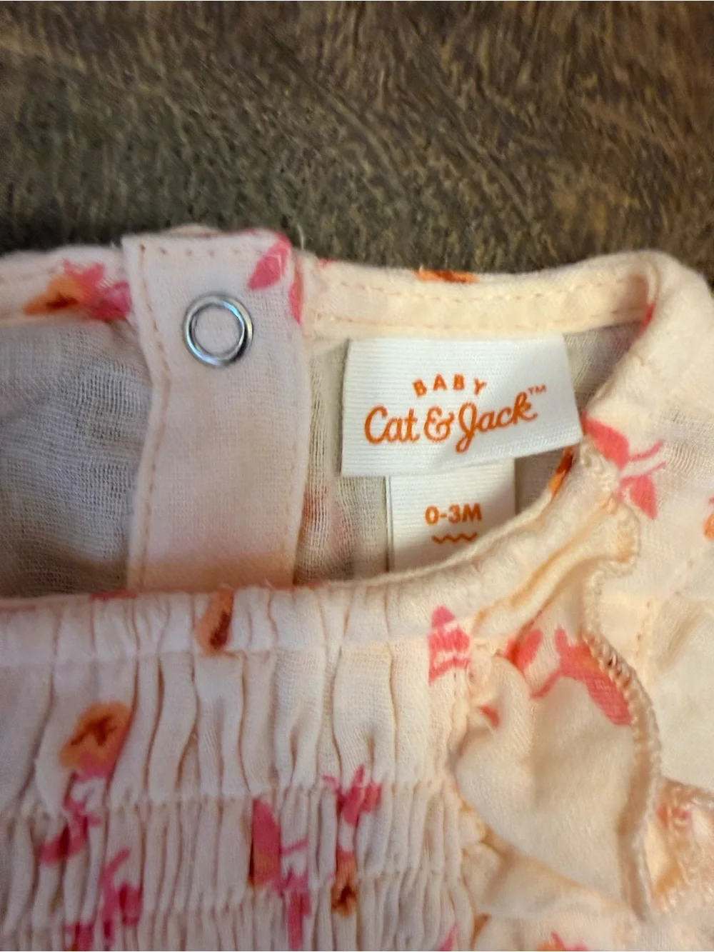 Cat & Jack Light Pink One-Piece Romper with Pink Floral Print
